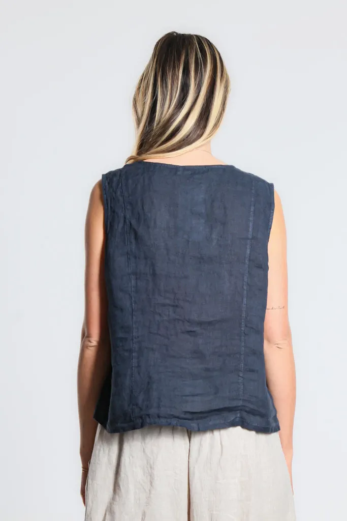 Robin Linen Button Vest (BT127)