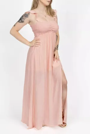 Ruffle Sleeve Smocked Maxi Dress