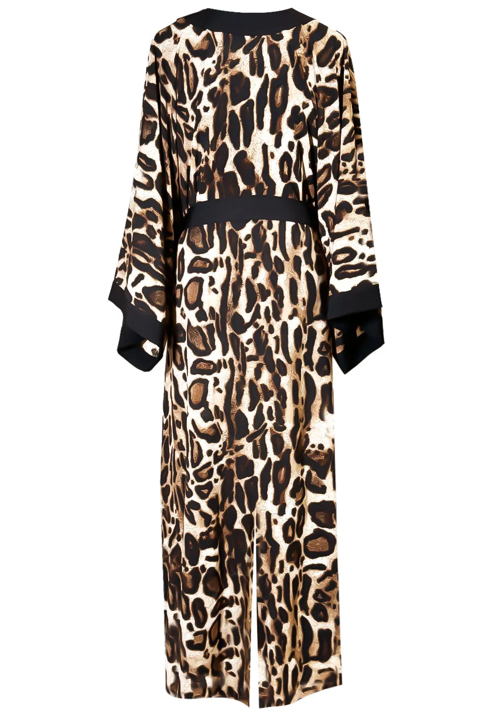 Safari – Wild Cat Maxi Split Kaftan (Black)