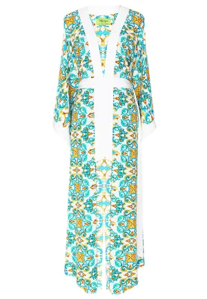 Siciliana - Vittoria Maxi Split Kaftan (Off-White)