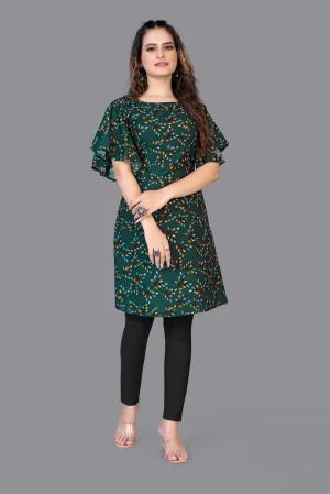 Tanisha Dark Green Crepe Tunic