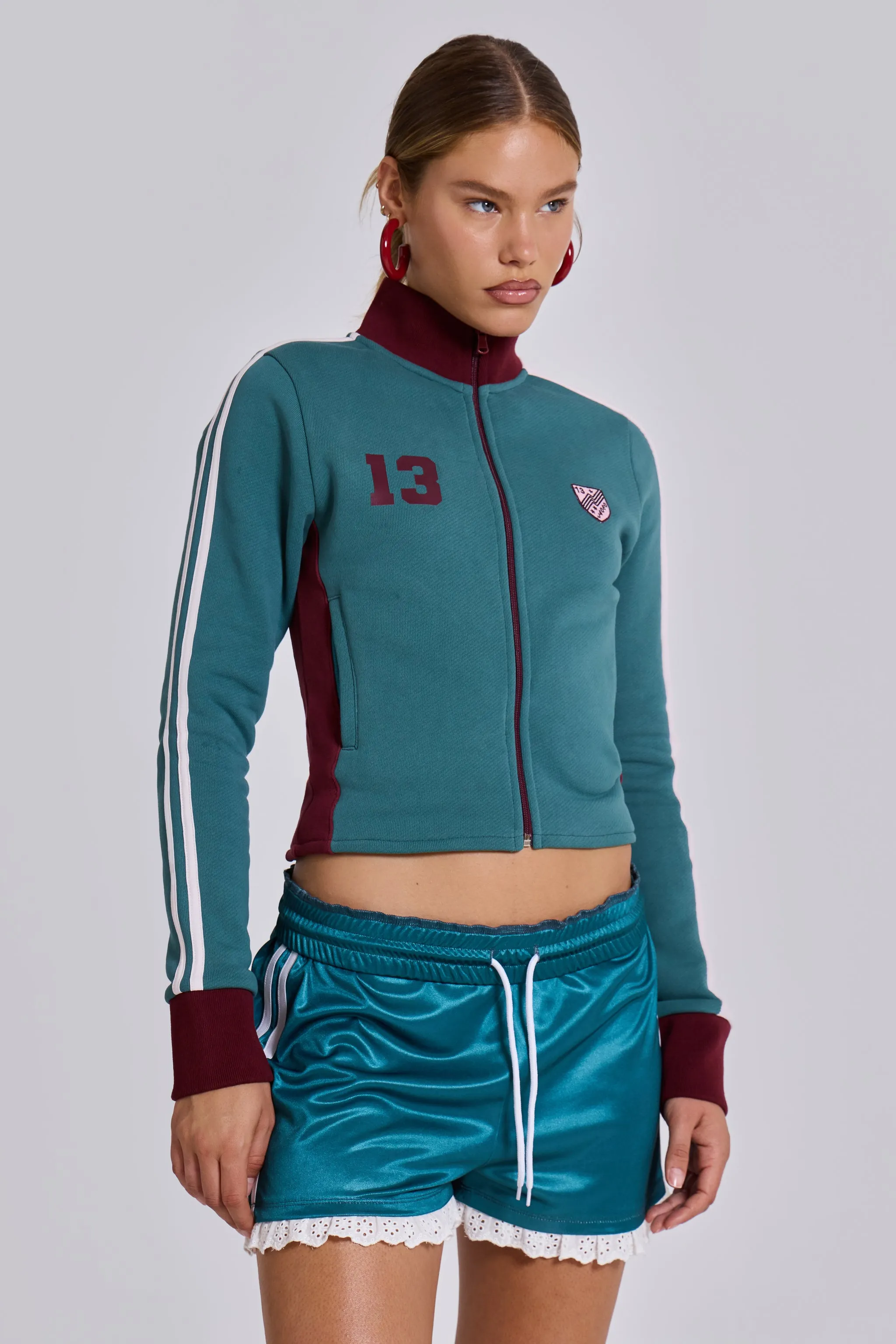 Teal Green No.13 Football Track Top