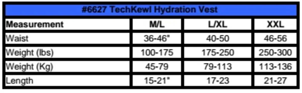 TechKewl Phase Change Cooling Vest with Hydration System