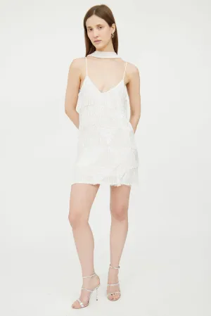 White Sequin Claire Flapper Dress